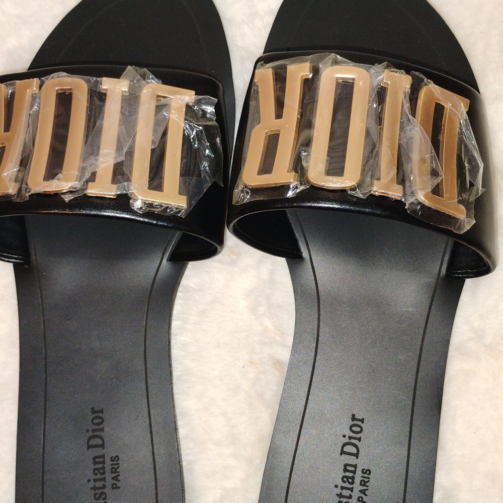 Dior Black Logo Slide Sandals